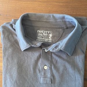 Men’s Faherty Isle Polo - Dark Gray - Size Large